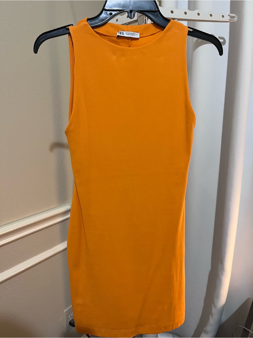 Zara Bright Orange Sleeveless Shift Dress